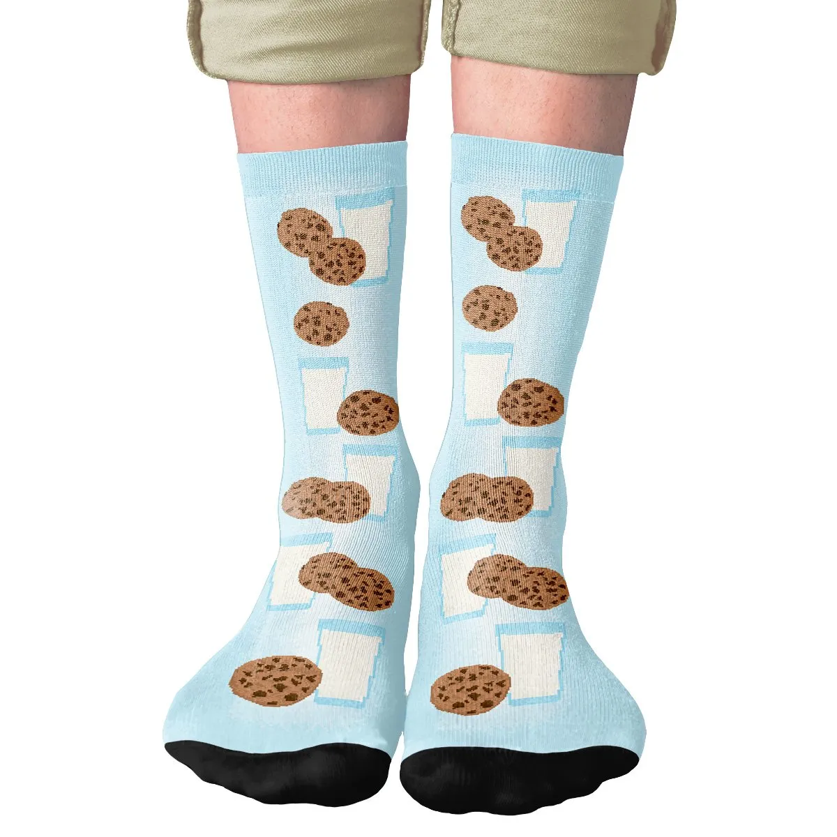 Milk & Cookies 8-Bit Adult Crew Socks