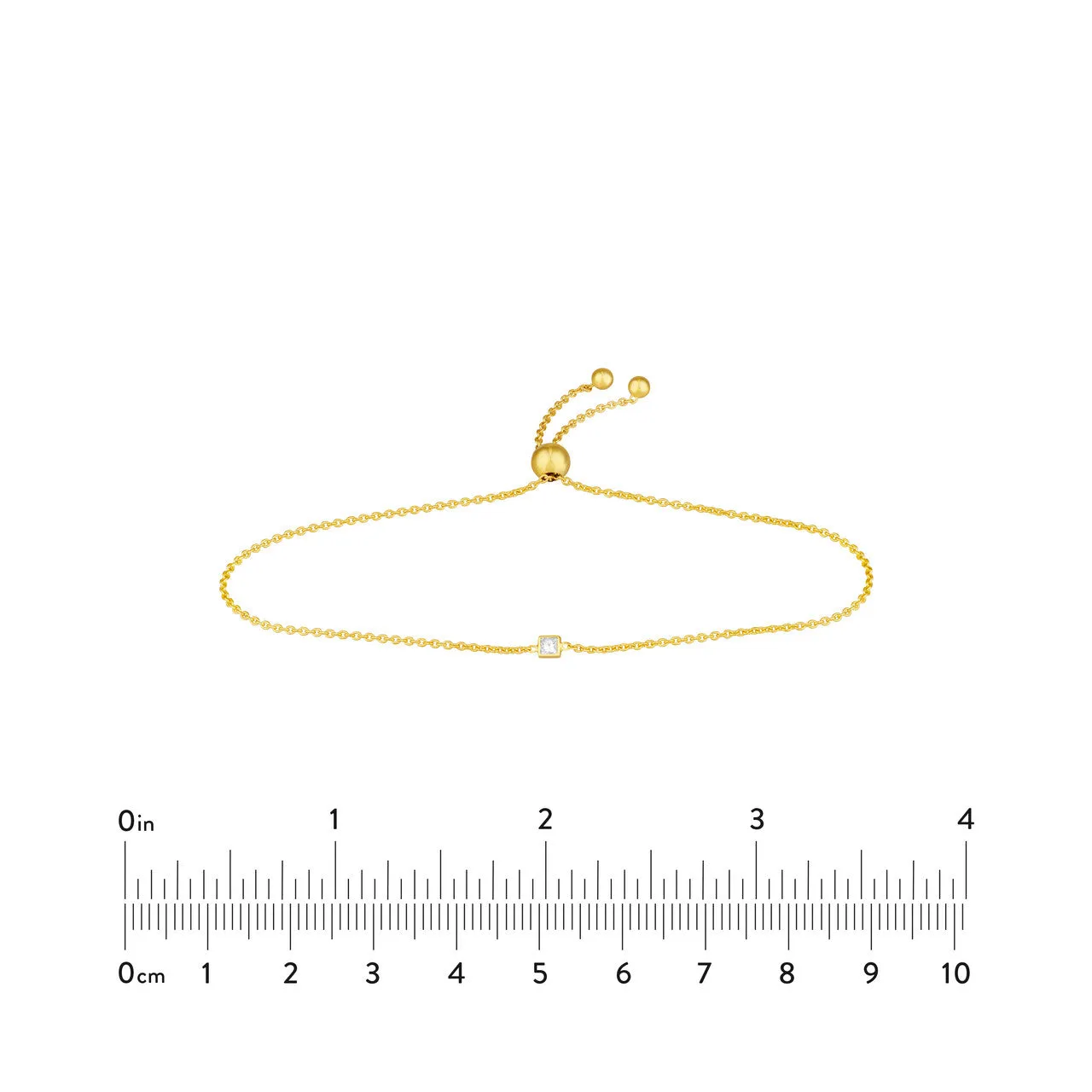 Mini Princess Cut Diamond Bolo Bracelet