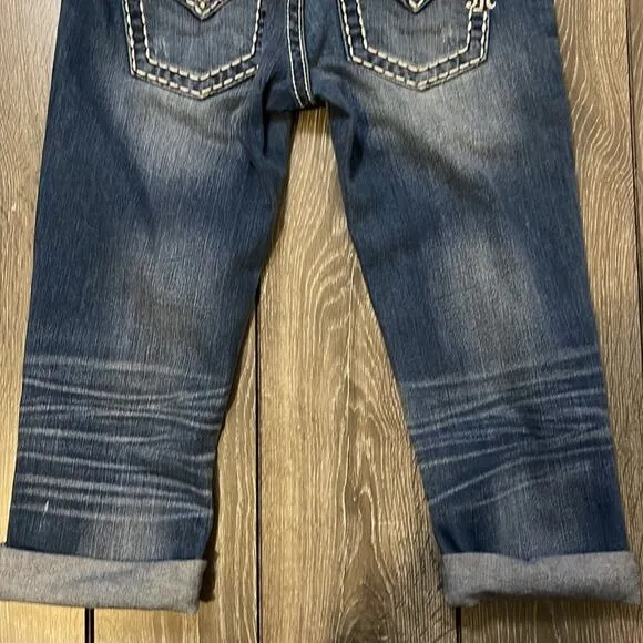 Miss Me Embellished Signature Cuffed Capri Women's Size 24