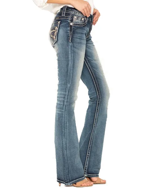 Miss Me Medium Wash Infinite Love Embroidered Bootcut Jeans