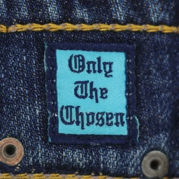 Miss Me Sang Real Women's Size 26 Blue Low Rise Boot Cut Embellished Jeans