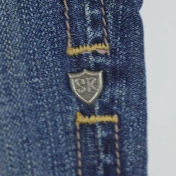 Miss Me Sang Real Women's Size 26 Blue Low Rise Boot Cut Embellished Jeans