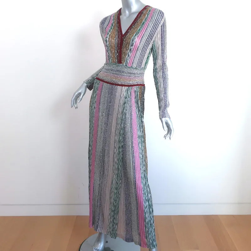 Missoni Sequin-Embellished Striped Maxi Dress Multicolor Size 44