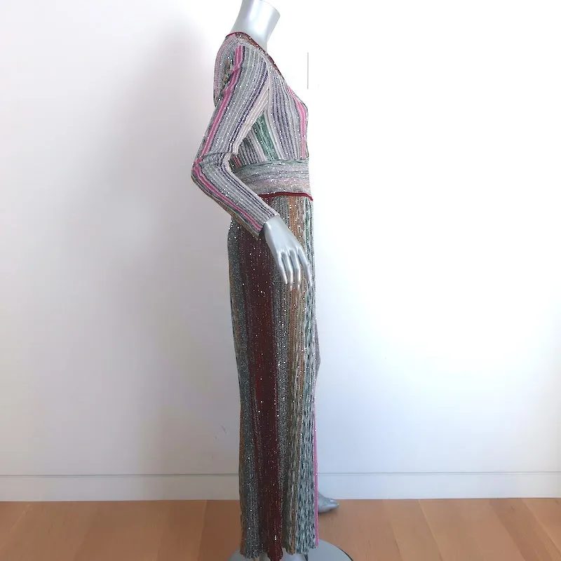 Missoni Sequin-Embellished Striped Maxi Dress Multicolor Size 44