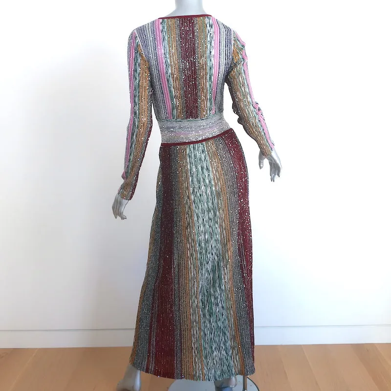 Missoni Sequin-Embellished Striped Maxi Dress Multicolor Size 44