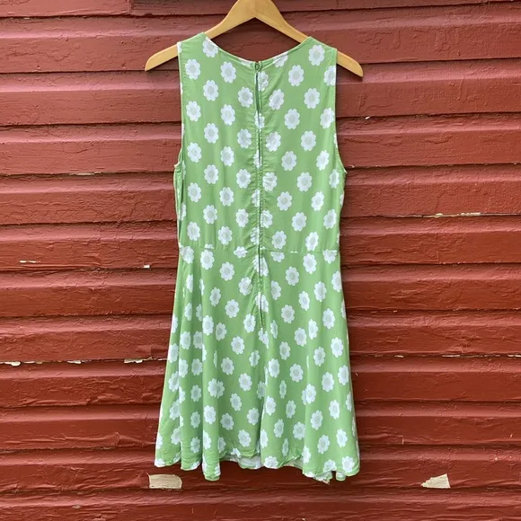 ModCloth Marketing My Words A-Line Dress Green &amp; White Polka Dot Women's Size 10