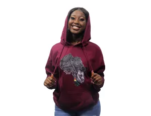 Mother Africa Hoodie Burgundy