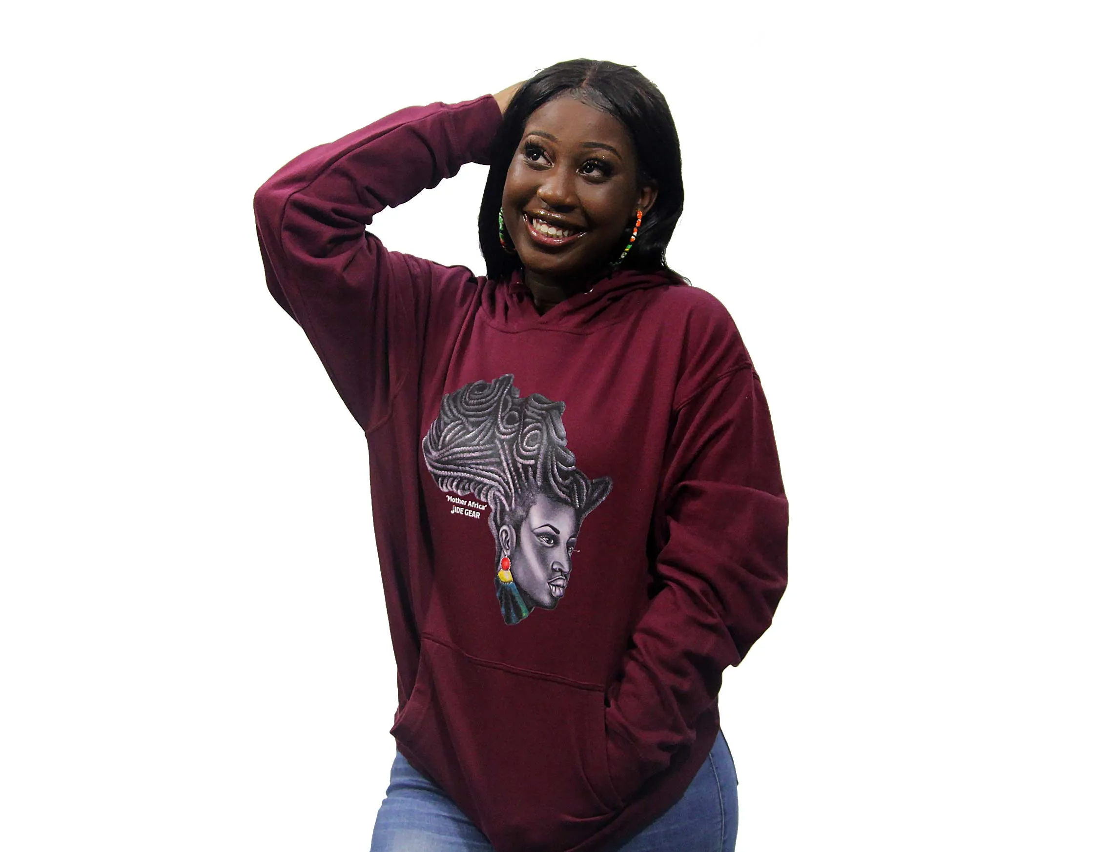 Mother Africa Hoodie Burgundy