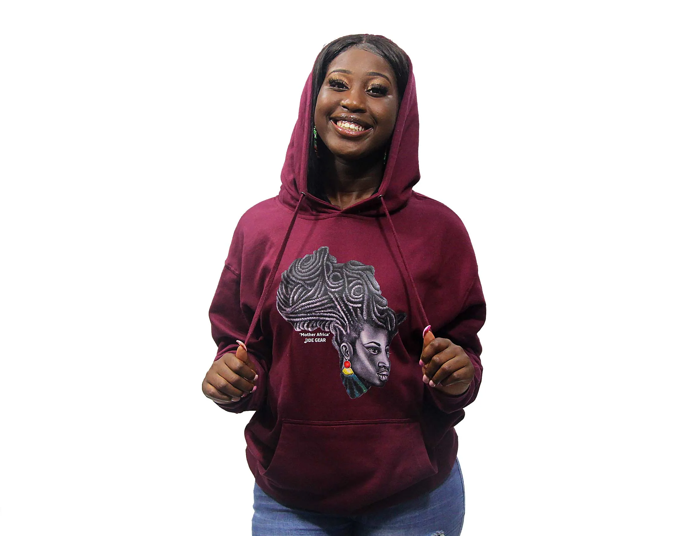 Mother Africa Hoodie Burgundy