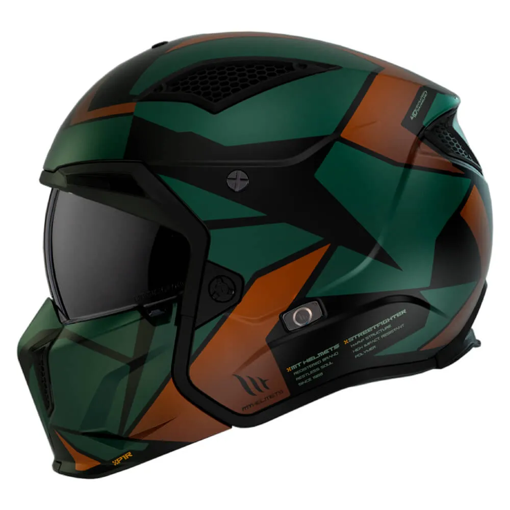 MT Streetfighter SV S Helmet P1R A9 Gloss Black / Green / Gold