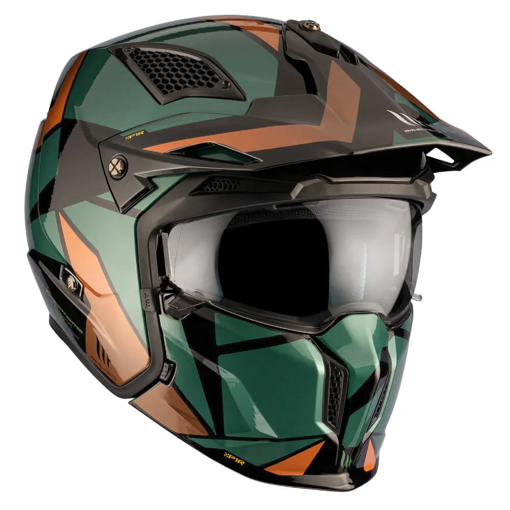 MT Streetfighter SV S Helmet P1R A9 Gloss Black / Green / Gold
