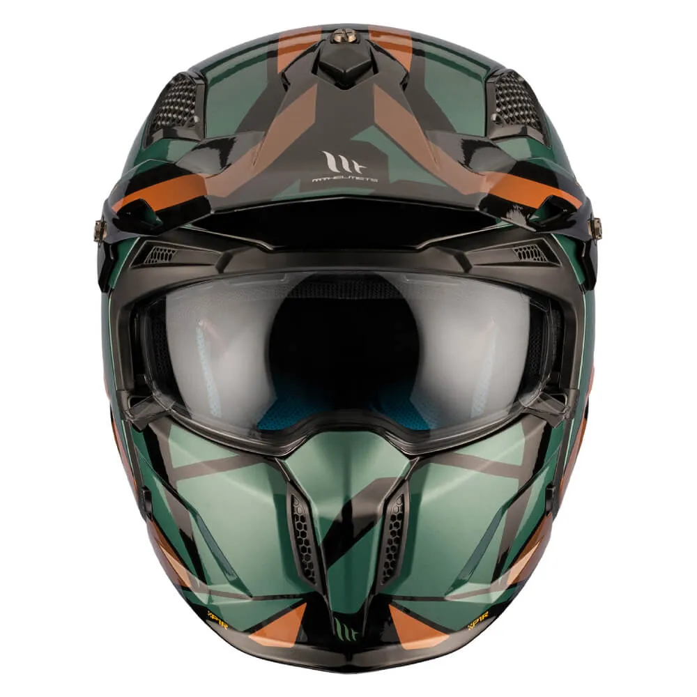 MT Streetfighter SV S Helmet P1R A9 Gloss Black / Green / Gold