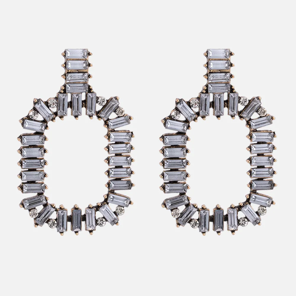 Multi-color High-grade Crystal Earrings Fashionable Wild High-end Diamond Accessories Women's Earrings