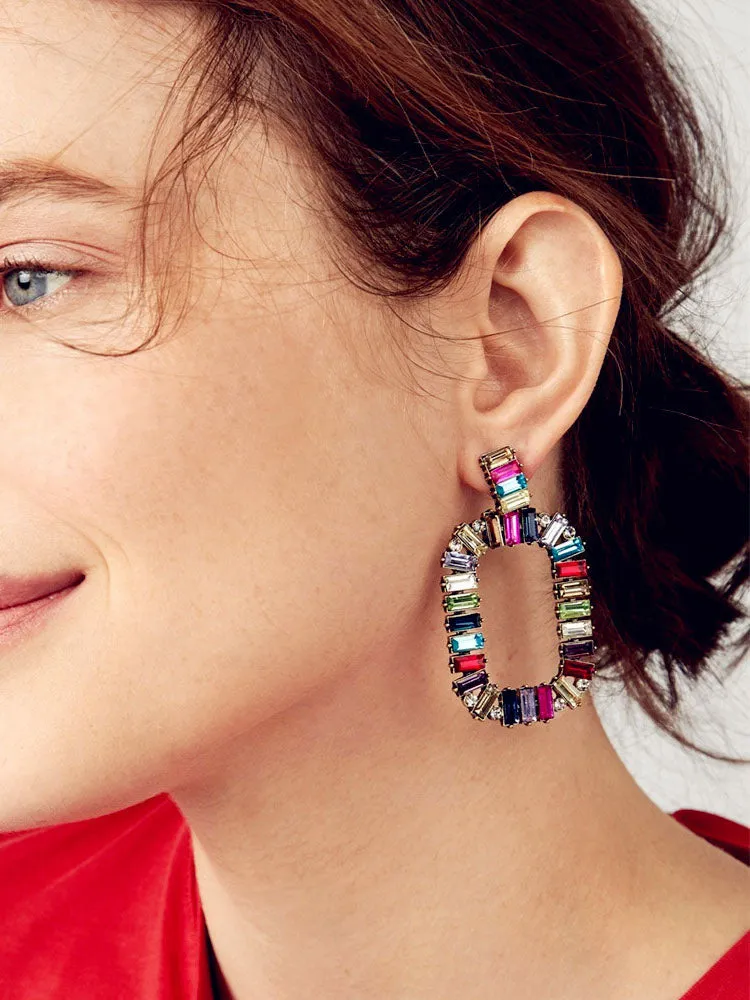 Multi-color High-grade Crystal Earrings Fashionable Wild High-end Diamond Accessories Women's Earrings