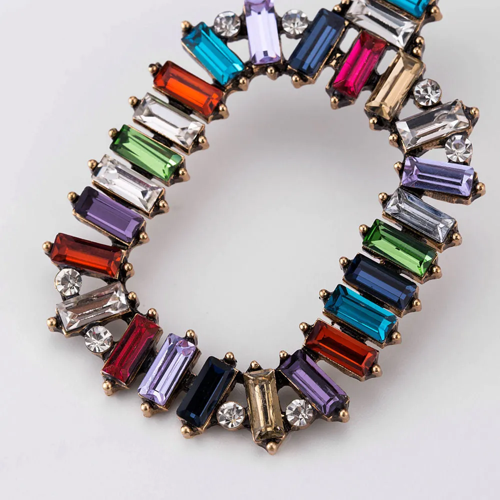 Multi-color High-grade Crystal Earrings Fashionable Wild High-end Diamond Accessories Women's Earrings