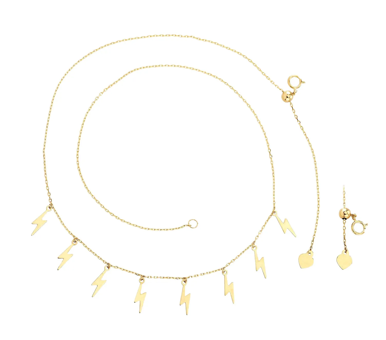 Multi-Dangle Lightning Bolt Choker Necklace