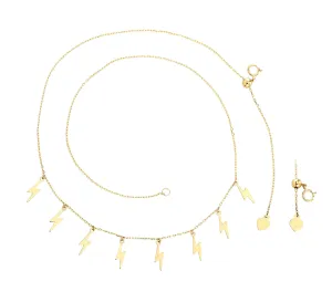 Multi-Dangle Lightning Bolt Choker Necklace