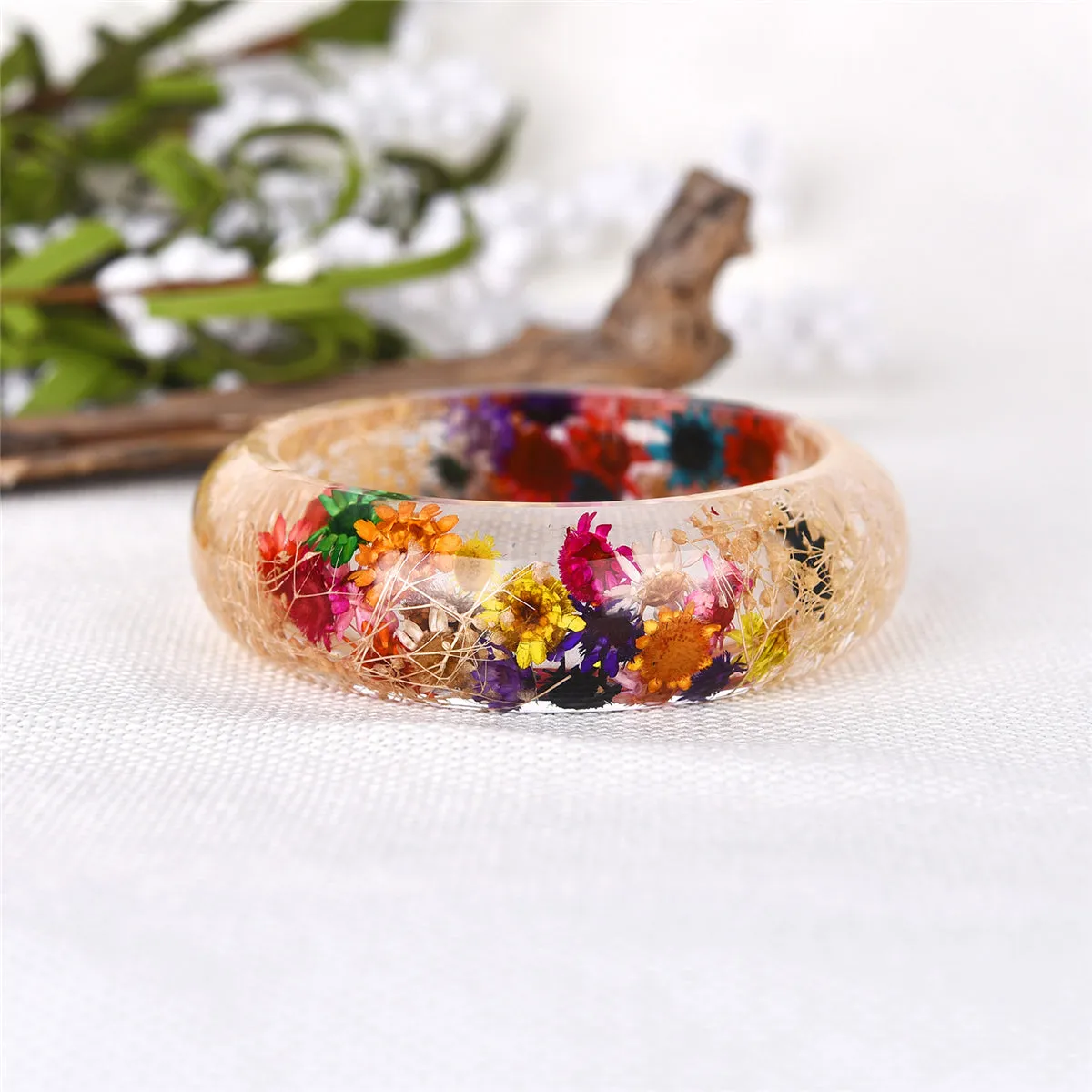 Multicolor & Natural Dried Flower Bangle