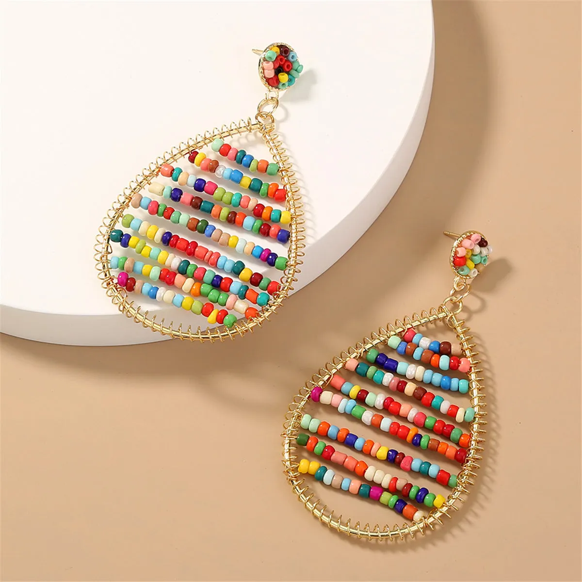 Multicolor Howlite & 18K Gold-Plated Drop Earrings