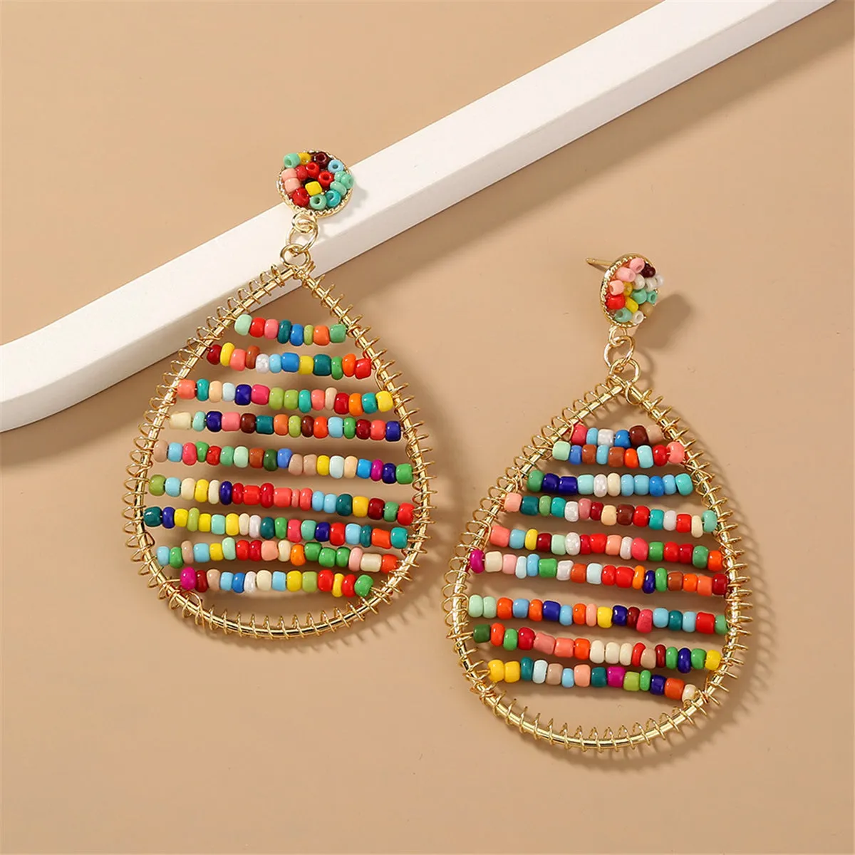 Multicolor Howlite & 18K Gold-Plated Drop Earrings