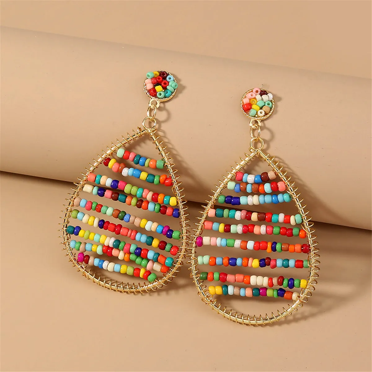 Multicolor Howlite & 18K Gold-Plated Drop Earrings