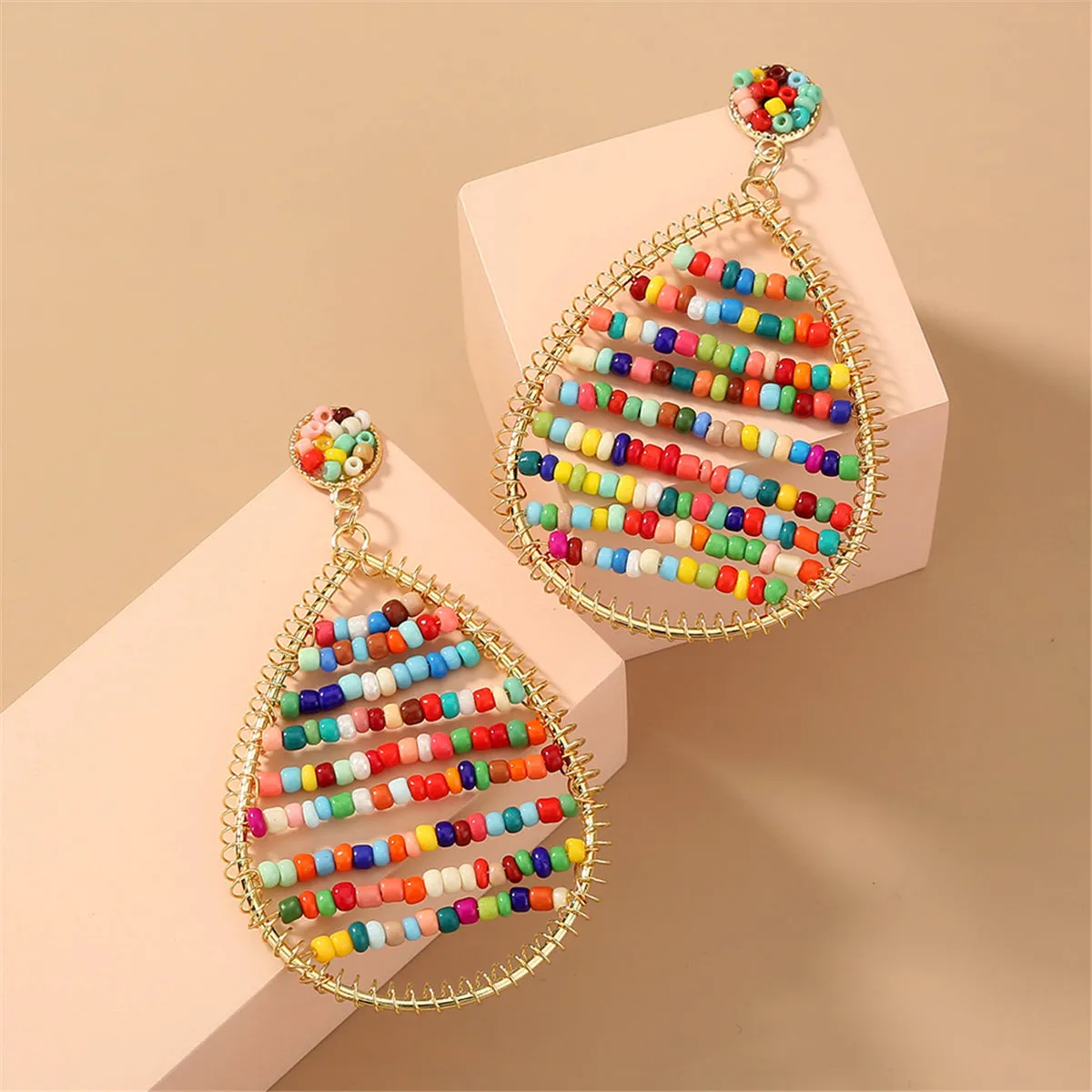 Multicolor Howlite & 18K Gold-Plated Drop Earrings
