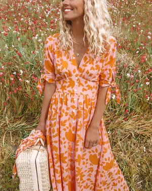 Natacha® | Elegant Dress With An Orange Pattern