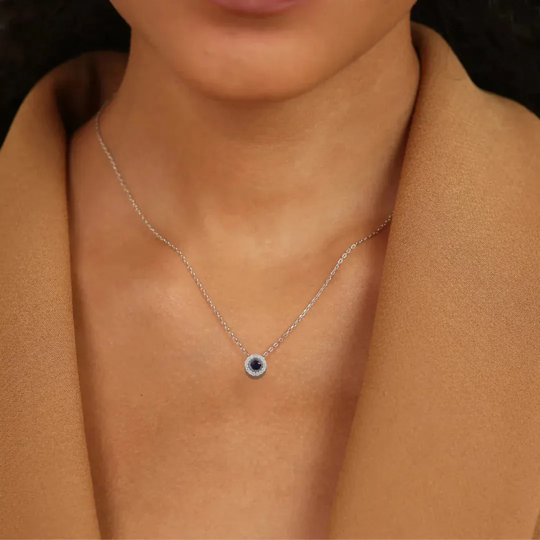Natural Blue Sapphire Dancing Stone Necklace
