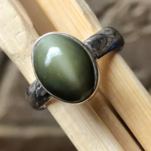Natural Cat's Eye 925 Solid Sterling Silver Ring Size 5.75, 6, 6.75, 7, 8, 8.5, 8.75, 9, 9.25, 9.75, 10