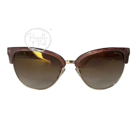 NEW TOM FORD Women's Fany Cat Eye Sunglasses, 59mm Pink Brown