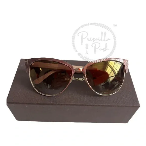 NEW TOM FORD Women's Fany Cat Eye Sunglasses, 59mm Pink Brown