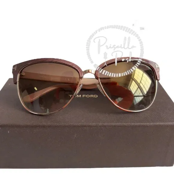 NEW TOM FORD Women's Fany Cat Eye Sunglasses, 59mm Pink Brown