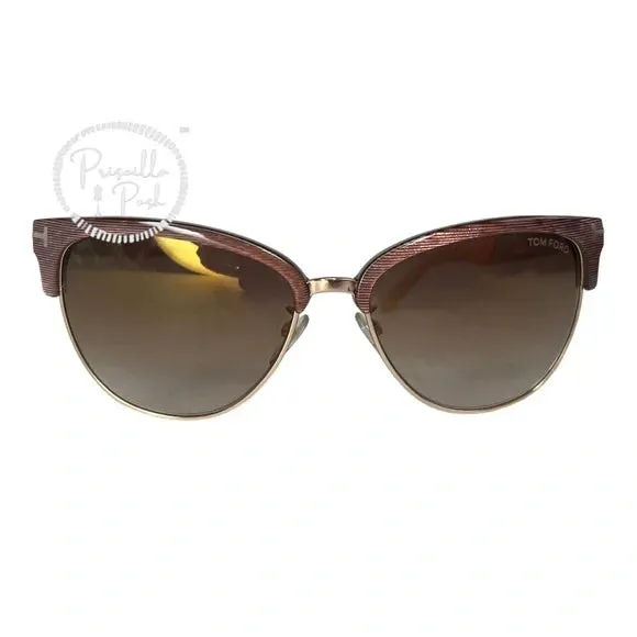 NEW TOM FORD Women's Fany Cat Eye Sunglasses, 59mm Pink Brown