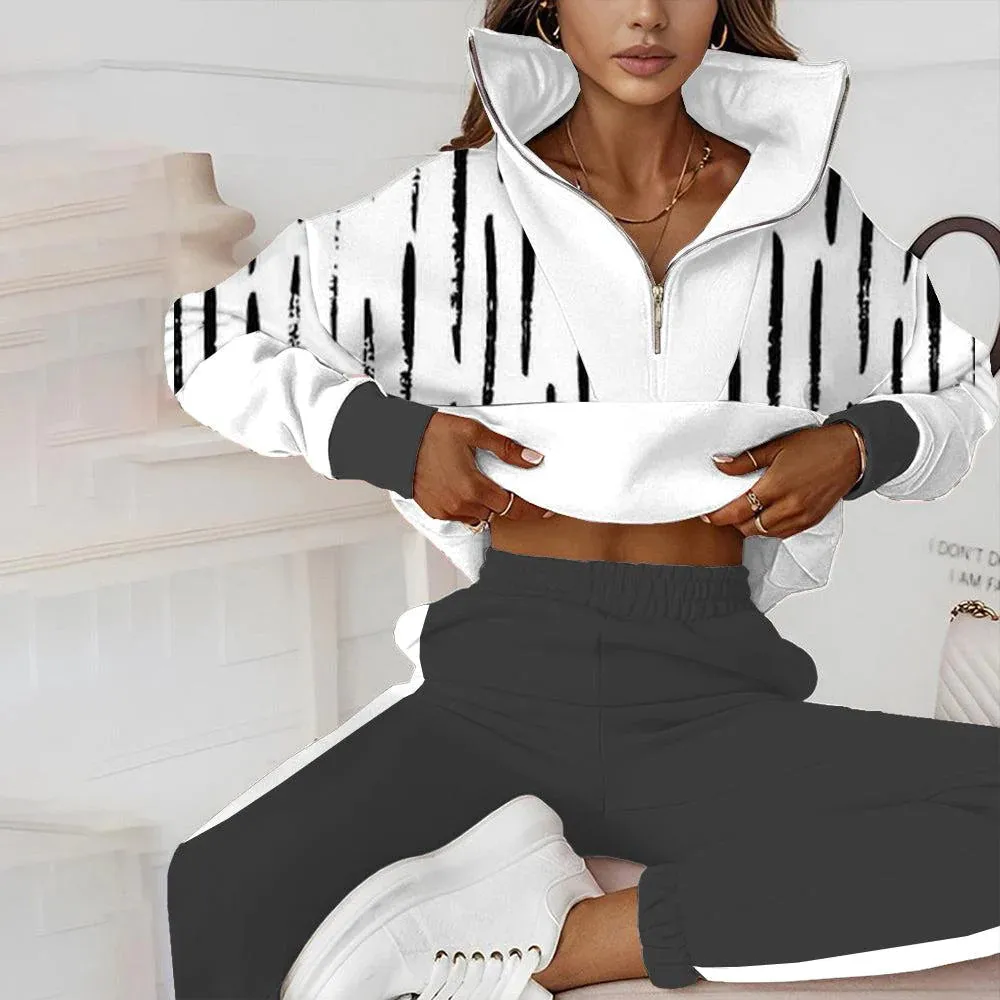 New Women's Bovuf Classy Black and White Two Piece Set Sz L! Retails $73 