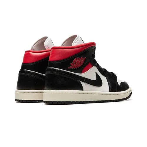 Nike Air Jordan 1 Mid 'Black Sail Gym Red' W