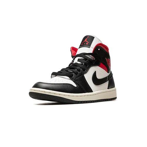 Nike Air Jordan 1 Mid 'Black Sail Gym Red' W