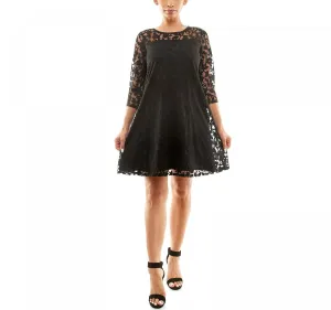 Nina Leonard Women's Burnout Trapeze Dress L5803CF