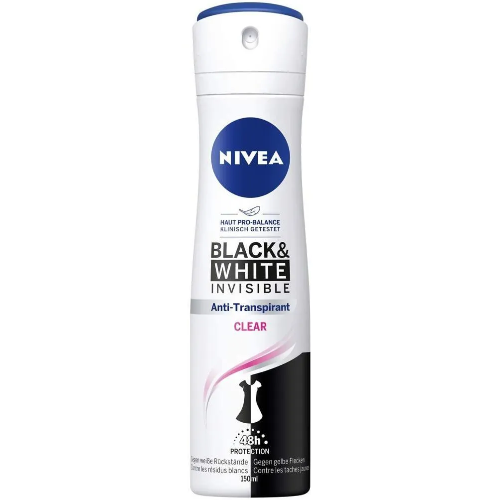 Nivea Spray Deodorant Invisible For Black & White Clear-150 ml