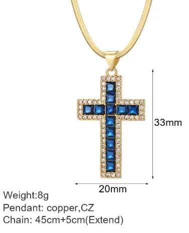 NK188GAC220145G3 - Embellished Cross Pendant
