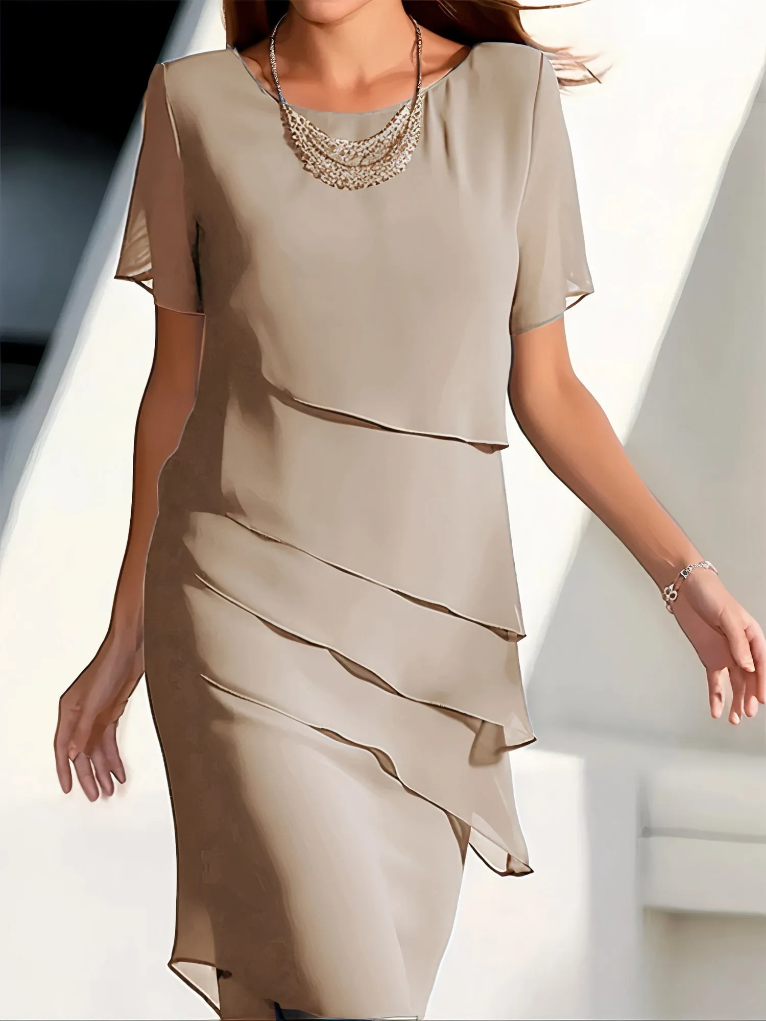 Nova® | Pleated Chiffon Dress