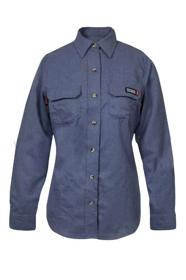NSA Women's TECGEN Select™ FR Work Shirt in Light Blue - 8 Cal (TCGSSWN00119)