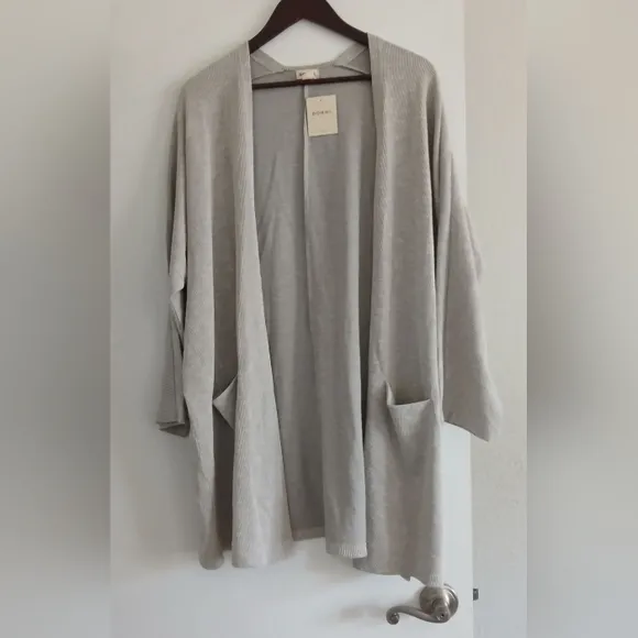NWT DONNI. Ribbed Open Sweater Coat Cardigan Women's OSFA Taille Unique