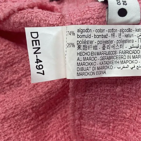 NWT ZARA Pink Tweed Flounce Feminine A-Line Maxi Long Skirt Women's Size XL