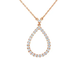Odelia 18kt Rose Gold Pavè Pear Pendant
