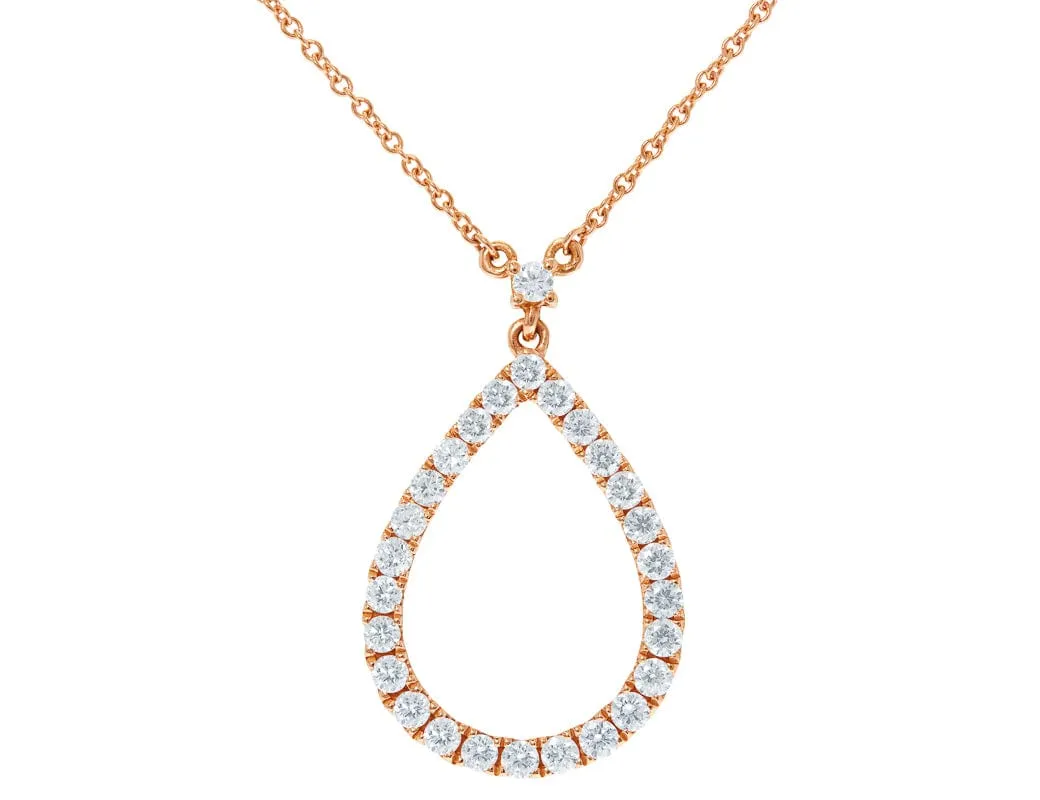 Odelia 18kt Rose Gold Pavè Pear Pendant