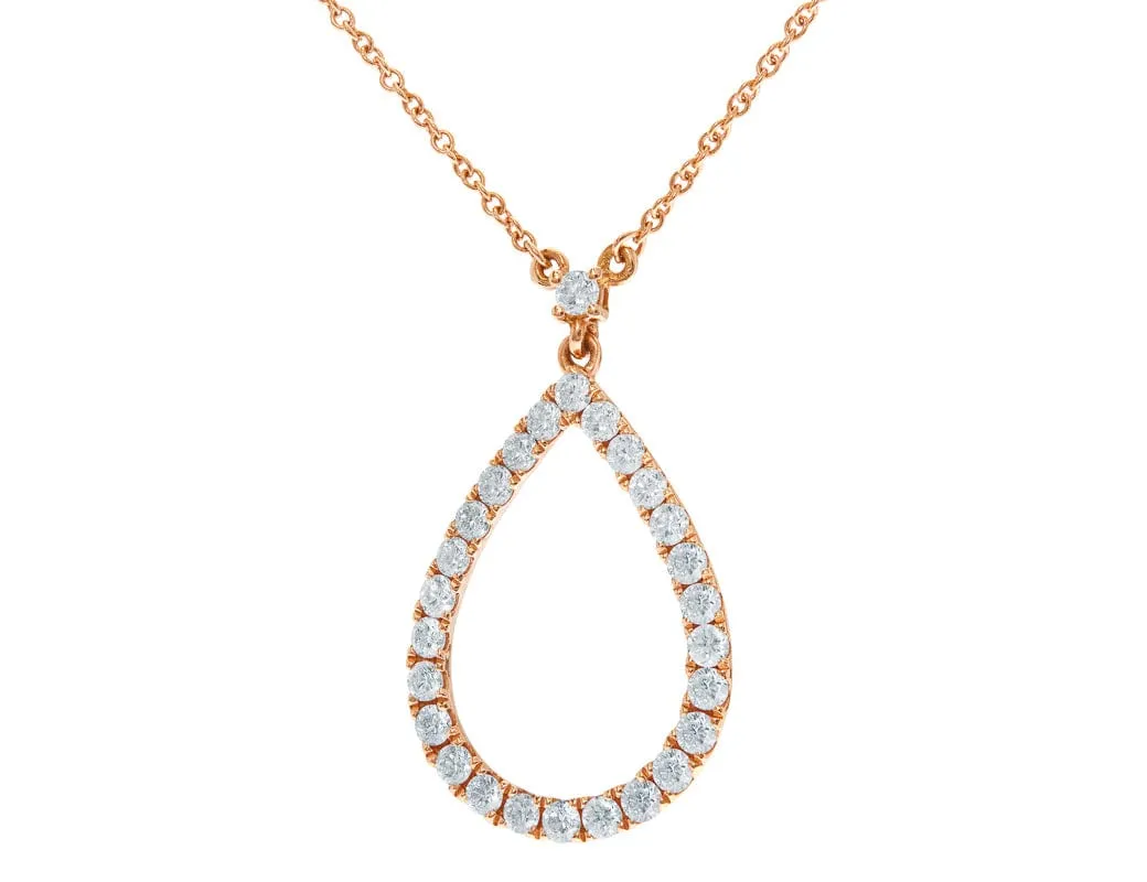 Odelia 18kt Rose Gold Pavè Pear Pendant