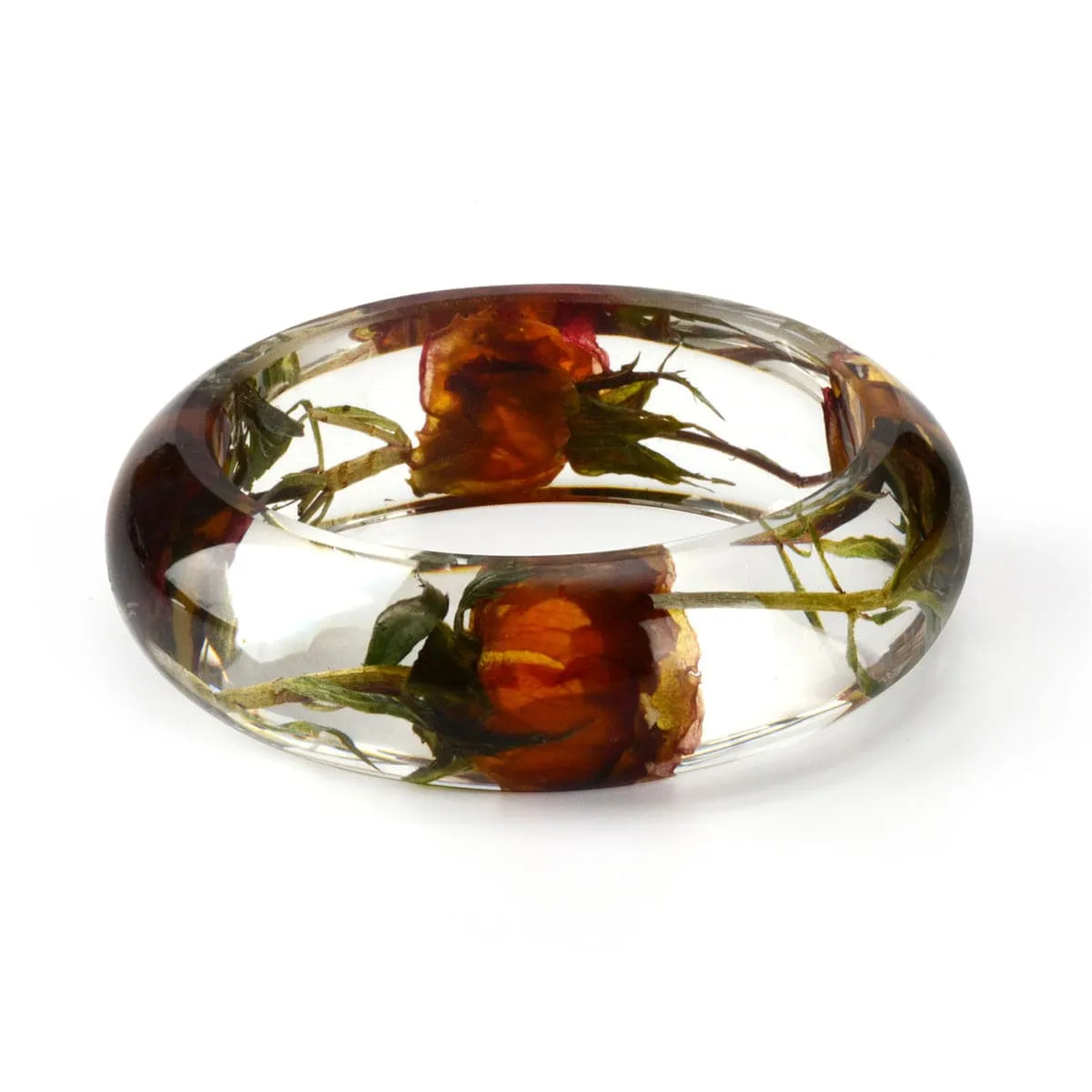 Orange & Green Dried Flower Bangle