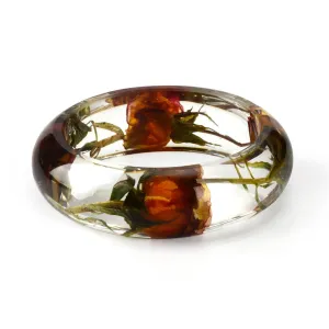 Orange & Green Dried Flower Bangle