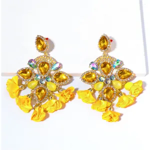 Orange Crystal & Cubic Zirconia Silk 18K Gold-Plated Tassel Drop Earrings