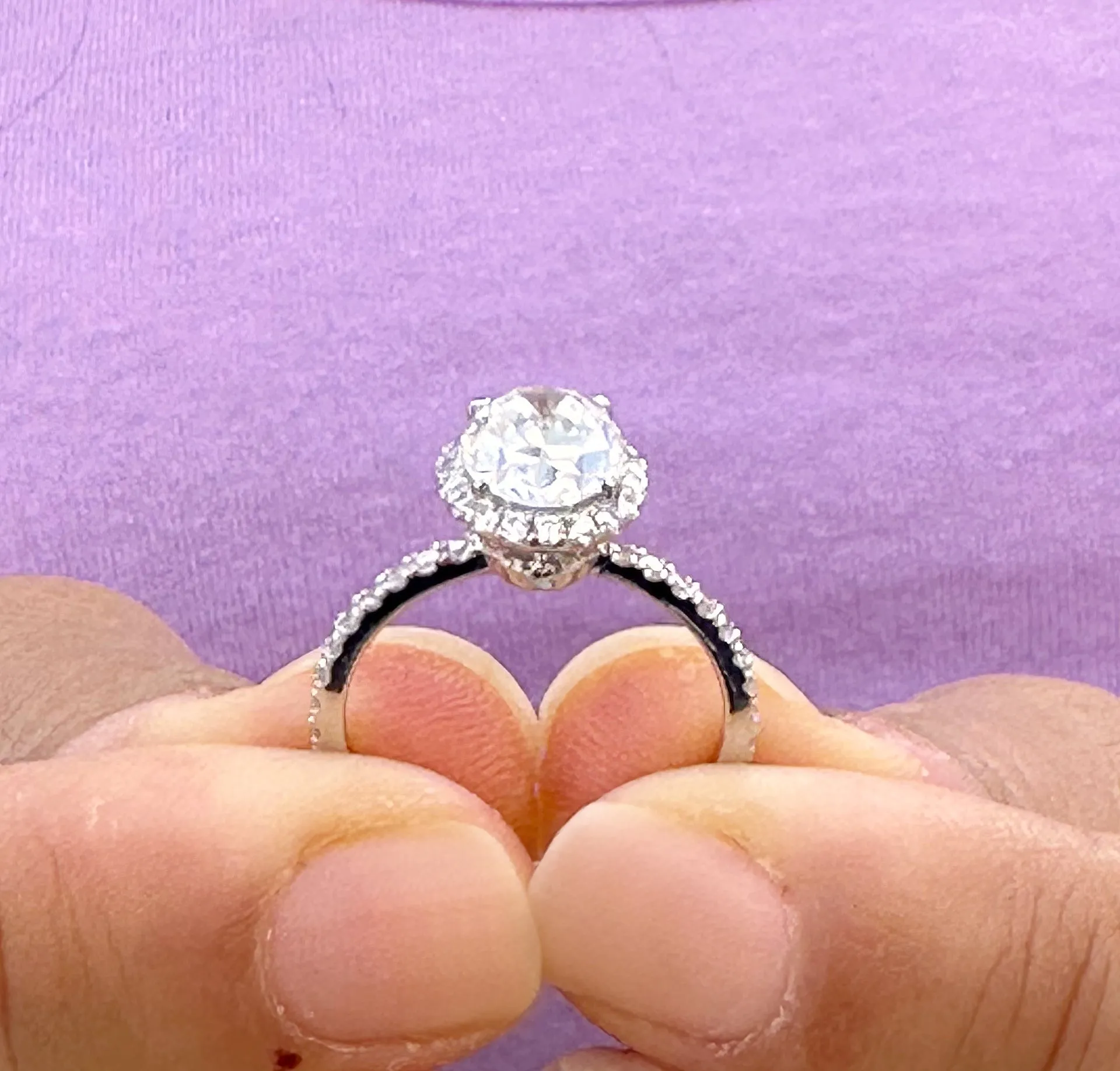 Oval Cut And Round Cut Sides IGI Certified 14k Solid White Gold Diamond Engagement Ring Halo Style Wedding Ring Women's Bridal Ring 2.50ctw